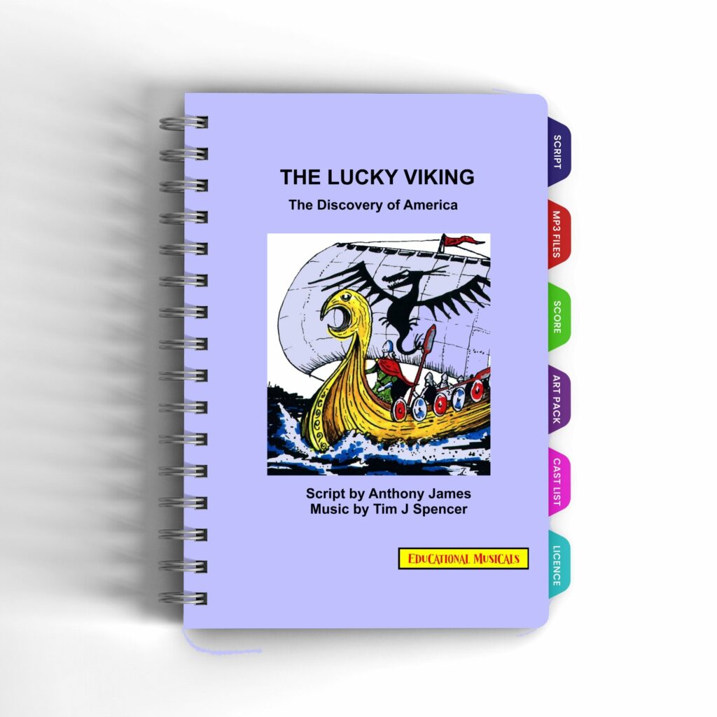 Primary History resource a picture of the front cover of the musical The Lucky Viking