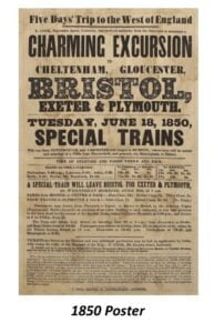 A poster offering special trains